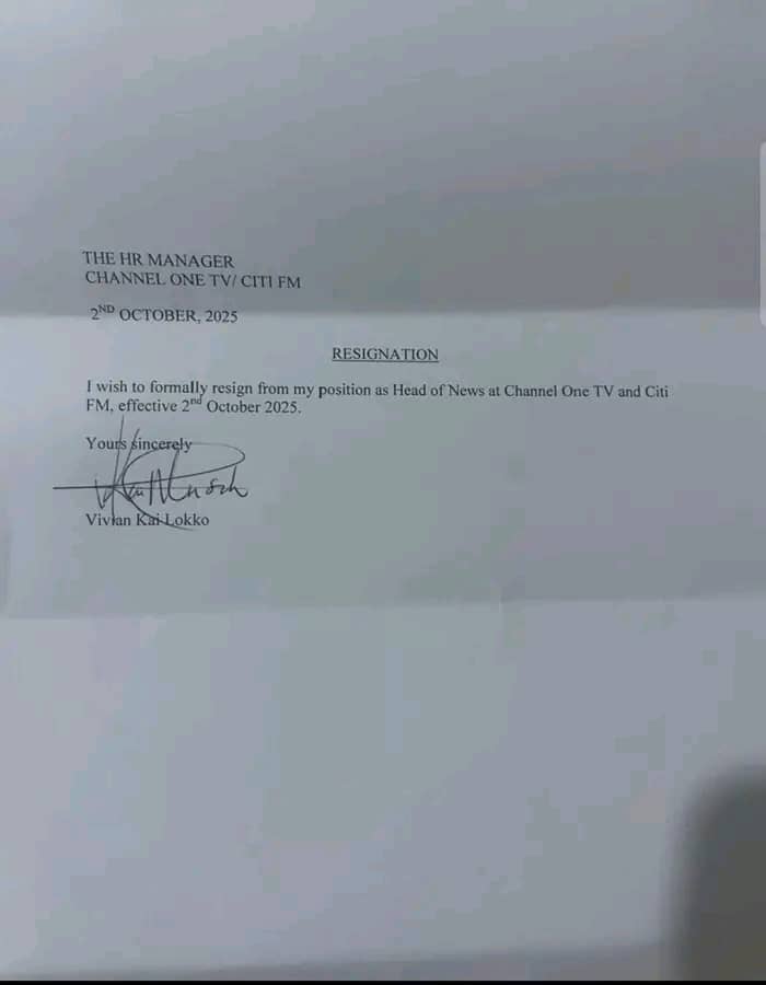 Chanel One TV, Citi FM Vivian Kai Lokko resigns after 17 years