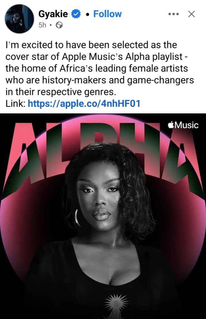 Gyakie named cover star for Apple Music’s Alpha playlist