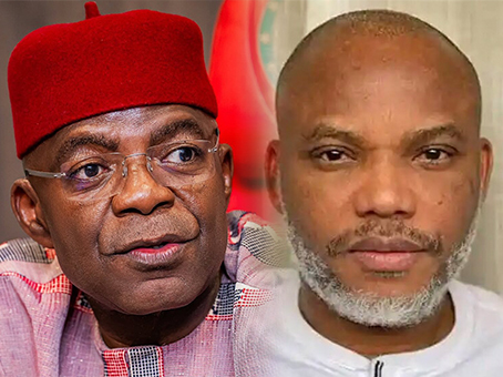 ‘I’ll secure your release,’ Abia governor assures Nnamdi Kanu during prison visit