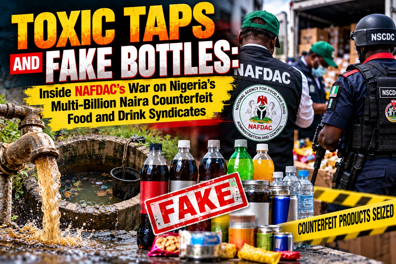 TOXIC TAPS AND FAKE BOTTLES: Inside NAFDAC’s War on Nigeria’s Multi-Billion Naira Counterfeit Food and Drink Syndicates